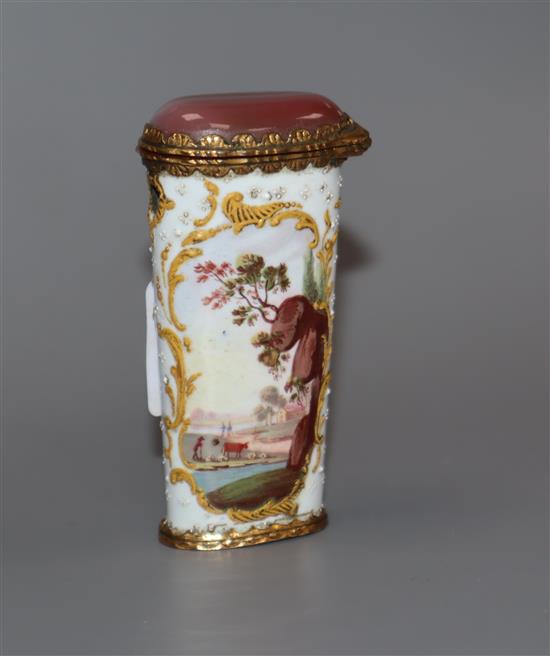 A Birmingham enamel etui case, c.1770